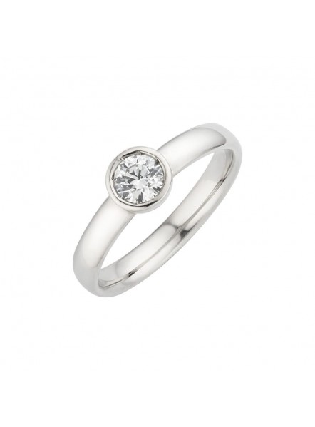 Bezel Set Solitaire Engagement Ring BK-004