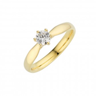 Classic Tapered Six Claw Solitaire Engagement Ring BK-006